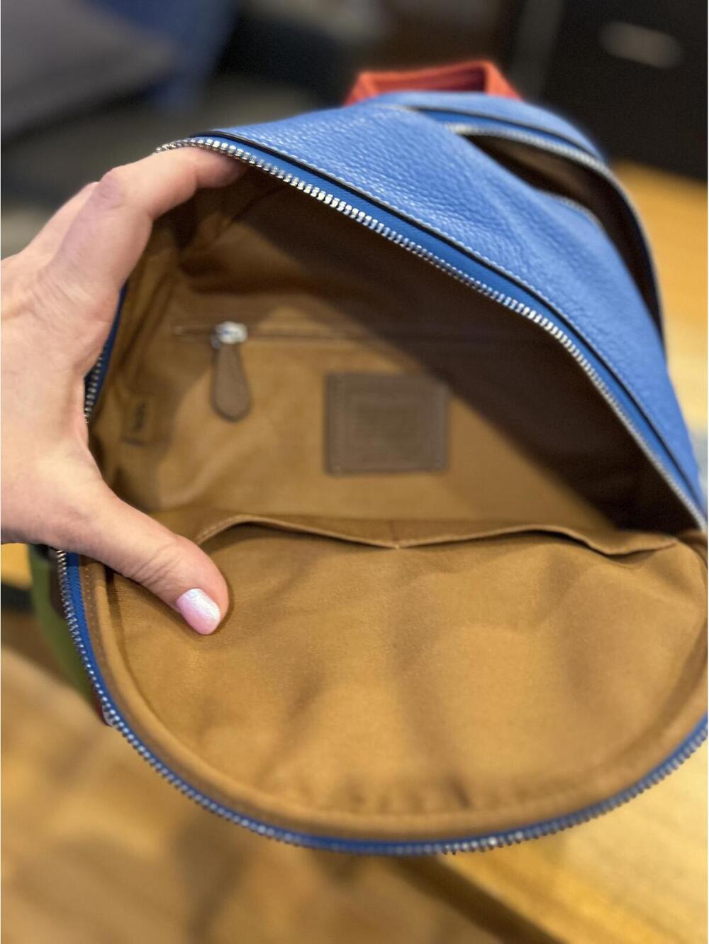 Stylish Coach Color Block Backpack - Picture 3 of 9